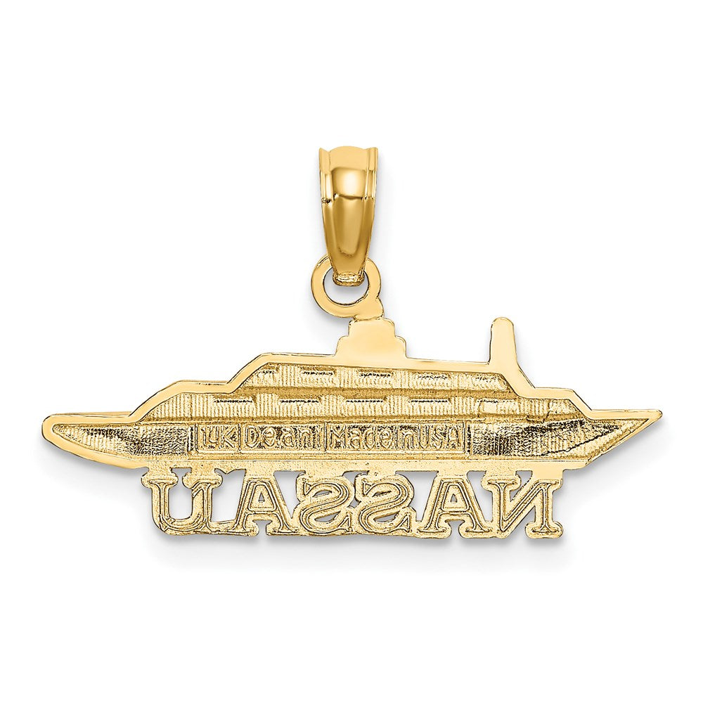 14K Gelbgold Nassau Cruise Ship Charm