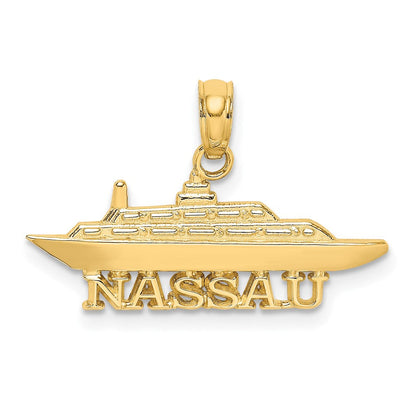 14K Gelbgold Nassau Cruise Ship Charm