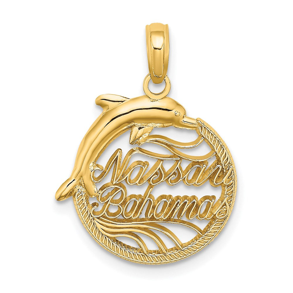 14K Gelbgold Nassau Bahamas Delfin Charm
