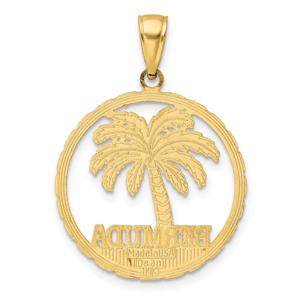 14K Gelbgold BERMUDA Palmenbaum Rund-Charm