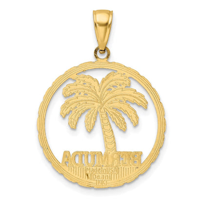 14K Gelbgold BERMUDA Palmenbaum Rund-Charm