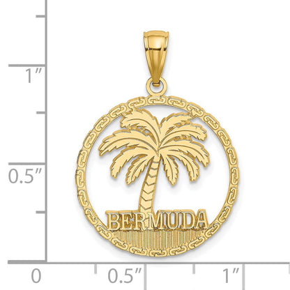 14K Gelbgold BERMUDA Palmenbaum Rund-Charm