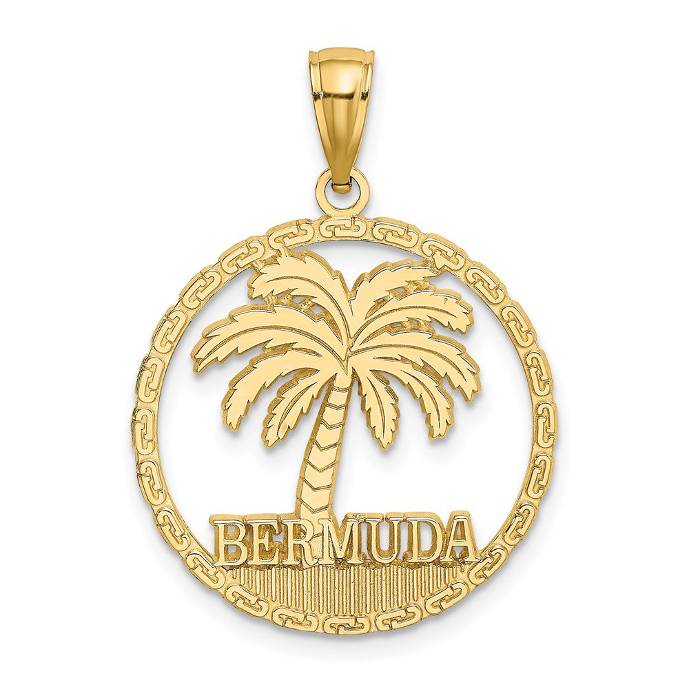 14K Gelbgold BERMUDA Palmenbaum Rund-Charm