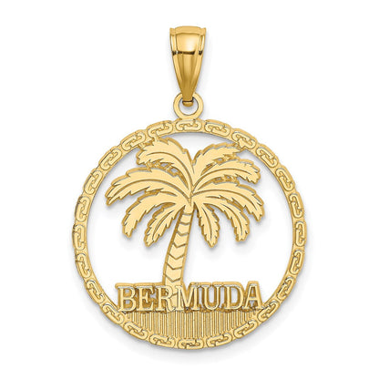 14K Gelbgold BERMUDA Palmenbaum Rund-Charm