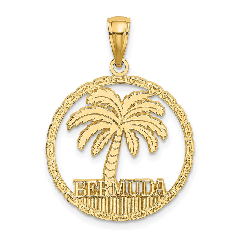 14K Gelbgold BERMUDA Palmenbaum Rund-Charm