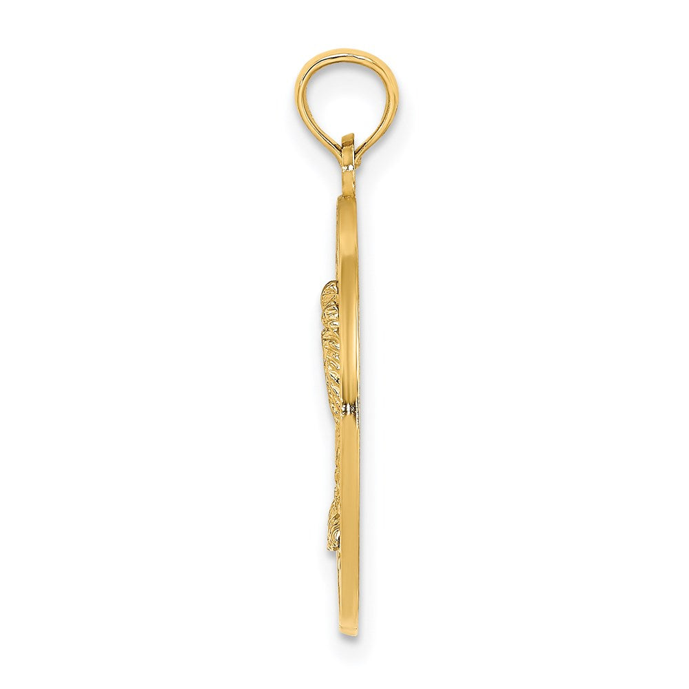 14K Gelbgold KEY WEST Charm mit Palme im Kreis