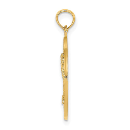 14K Gelbgold KEY WEST Charm mit Palme im Kreis