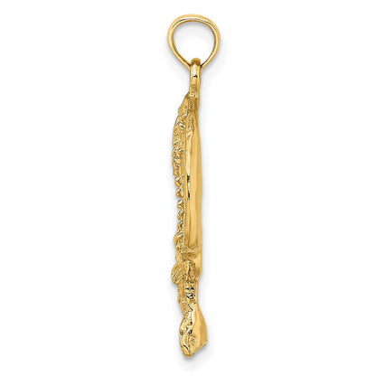 14K Gelbgold Charm „Rundstachelrochen" strukturiert