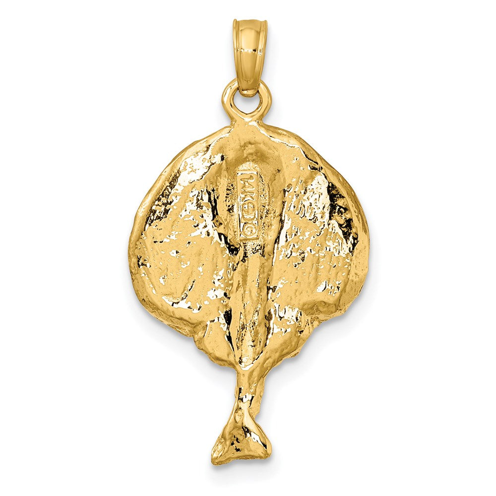 14K Gelbgold Charm „Rundstachelrochen" strukturiert