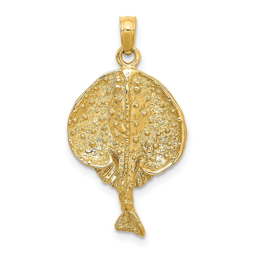 14K Gelbgold Charm „Rundstachelrochen" strukturiert