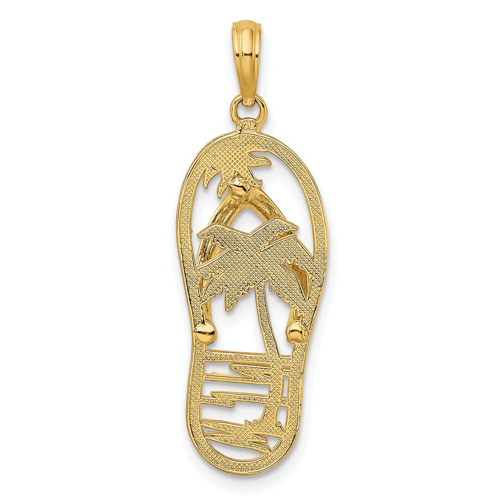 14K Gelbgold Palme Flip-Flop Charm