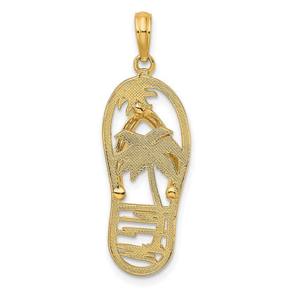 14K Gelbgold Palme Flip-Flop Charm