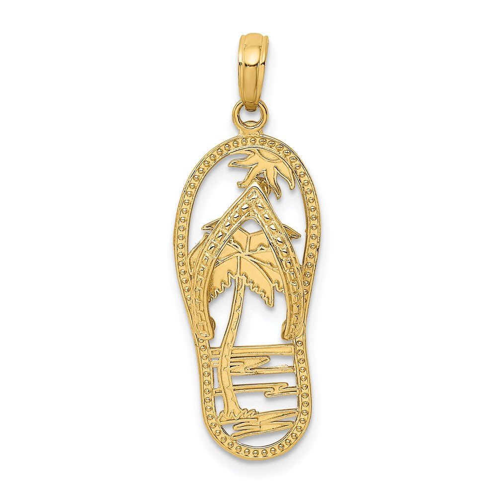 14K Gelbgold Palme Flip-Flop Charm