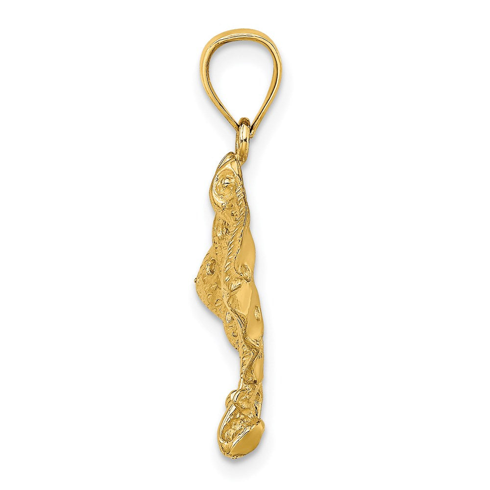 14K Gelbgold Charm Gefleckter Adlerrochen mit Löchern