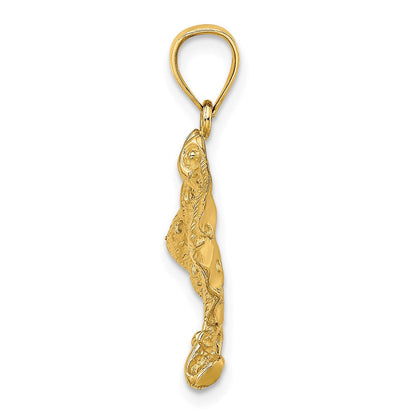 14K Gelbgold Charm Gefleckter Adlerrochen mit Löchern