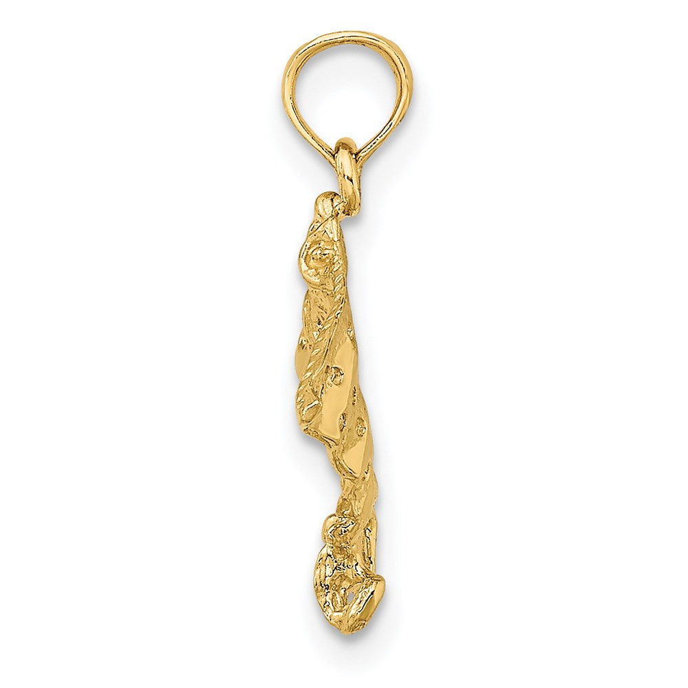 14K Gelbgold Spotted Adler Ray mit Holes Charm