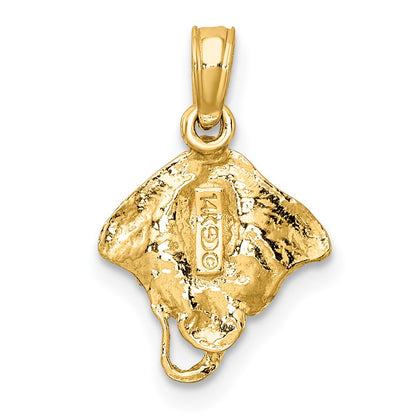 14K Gelbgold Stingray Charm