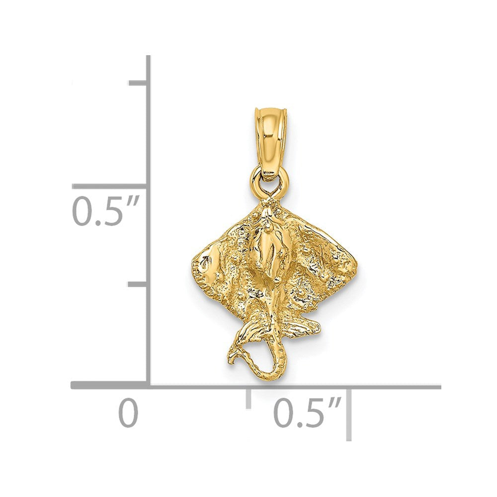 14K Gelbgold Stingray Charm