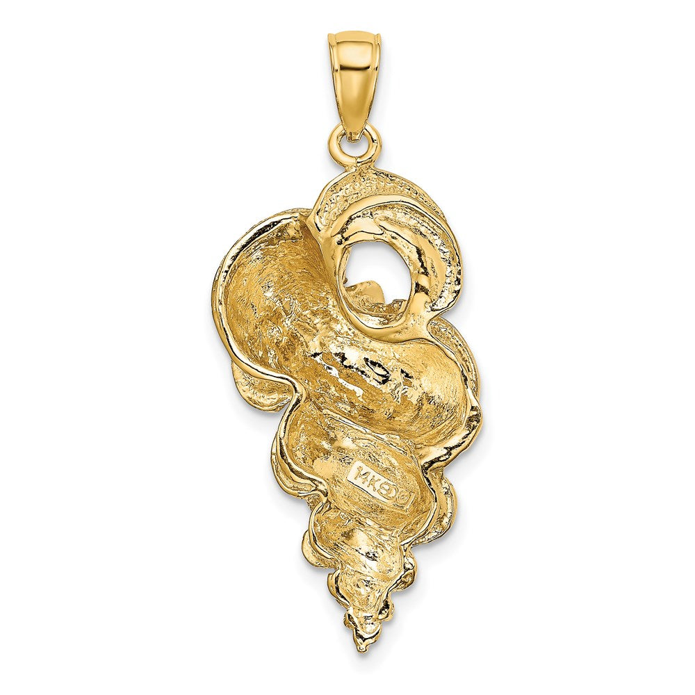 14K Gelbgold 2-D Kaurischnecken-Muschelcharm aus Edelmetall