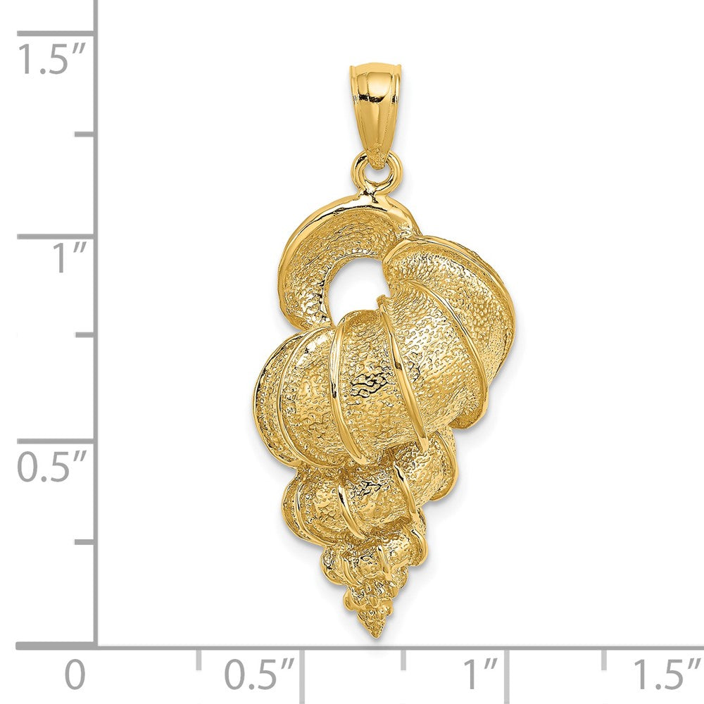 14K Gelbgold 2-D Kaurischnecken-Muschelcharm aus Edelmetall