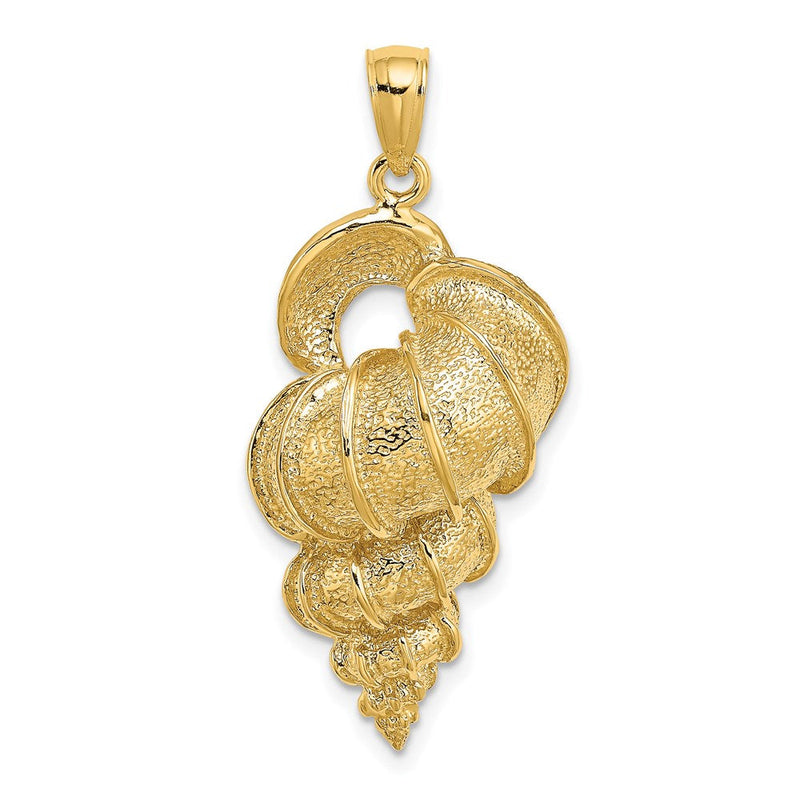 14K Gelbgold 2-D Kaurischnecken-Muschelcharm aus Edelmetall