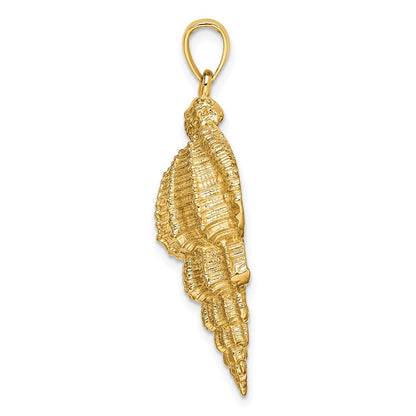 14K Gelbgold Wendeltreppenschnecken-Muschel-Charm