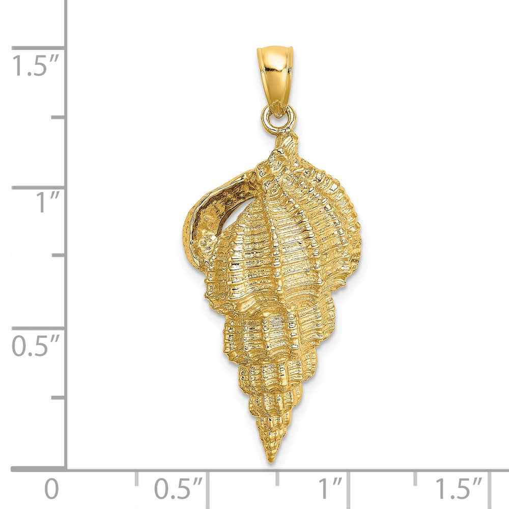14K Gelbgold Wendeltreppenschnecken-Muschel-Charm