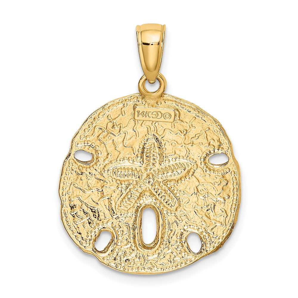 14K Gelbgold Polierter Sanddollar-Charm