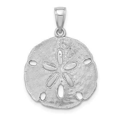 14K Weißgold Polierter Sanddollar-Charm