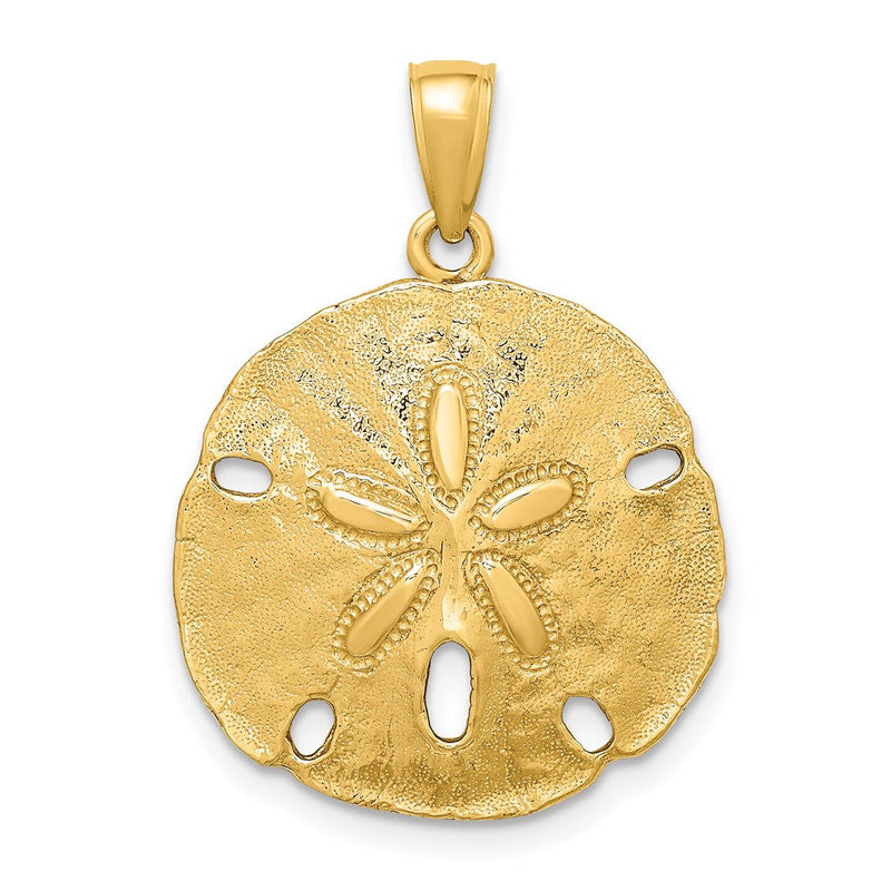 14K Gelbgold Polierter Sanddollar-Charm