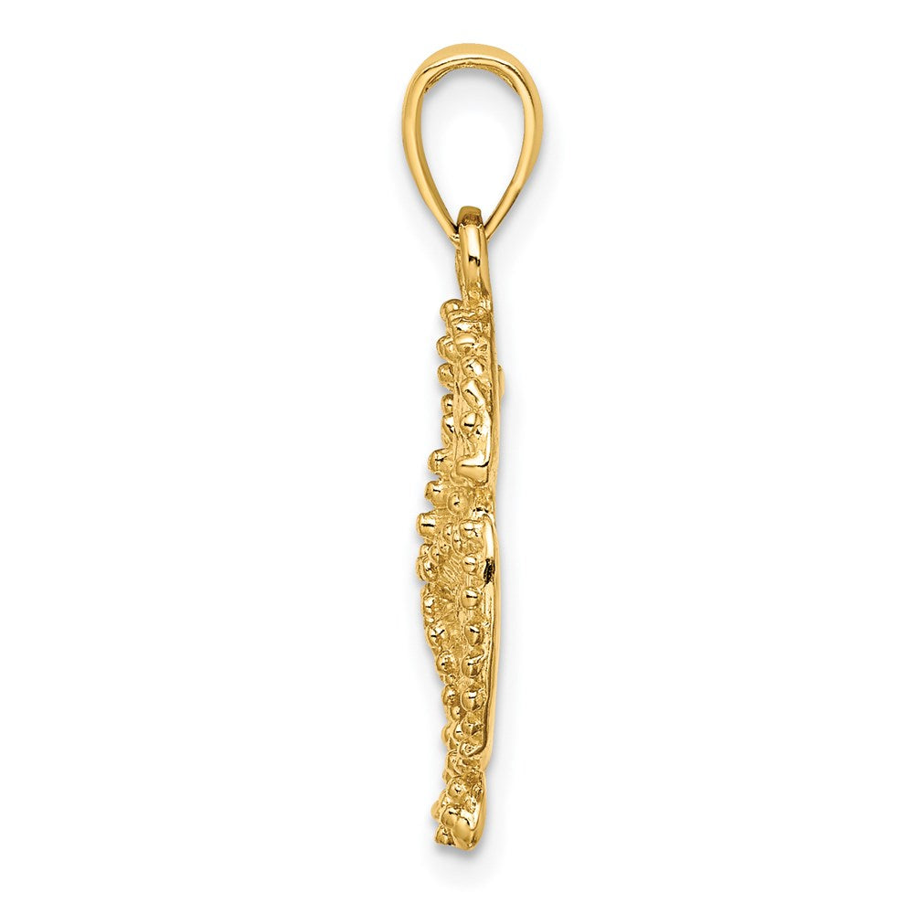 14K Gelbgold Seestern auf Sanddollar Charm