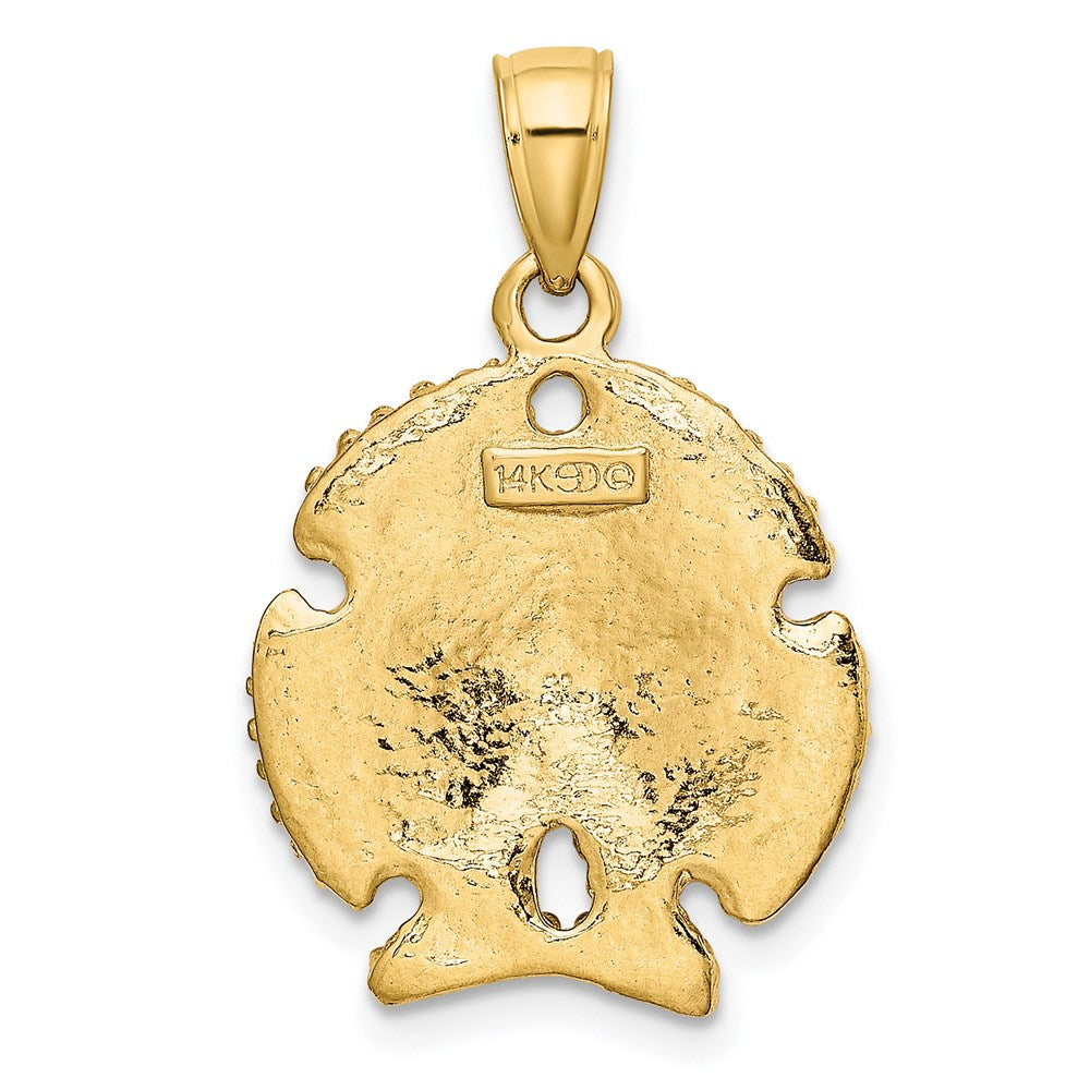 14K Gelbgold Seestern auf Sanddollar Charm