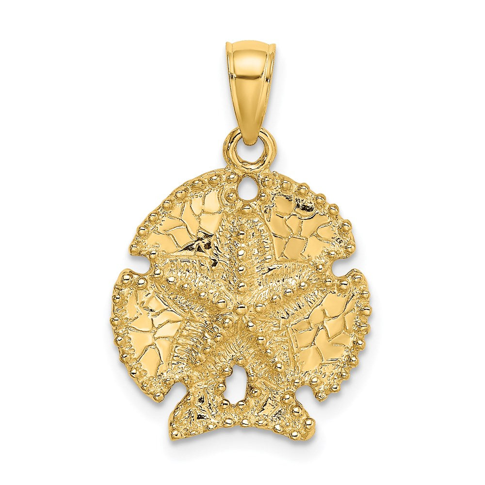 14K Gelbgold Seestern auf Sanddollar Charm