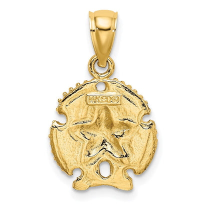 14K Gelbgold Seestern auf Sand Dollar Charm