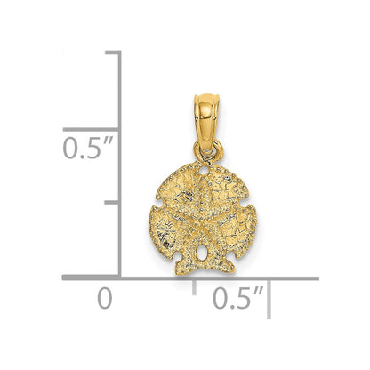 14K Gelbgold Seestern auf Sand Dollar Anhänger