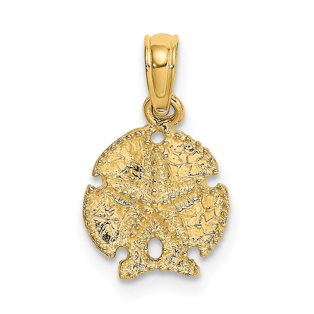 14K Gelbgold Seestern auf Sand Dollar Anhänger