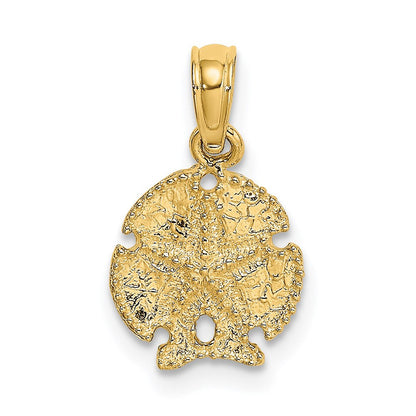 14K Gelbgold Seestern auf Sand Dollar Anhänger