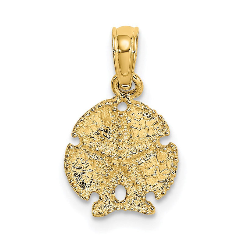 14K Gelbgold Seestern auf Sand Dollar Anhänger