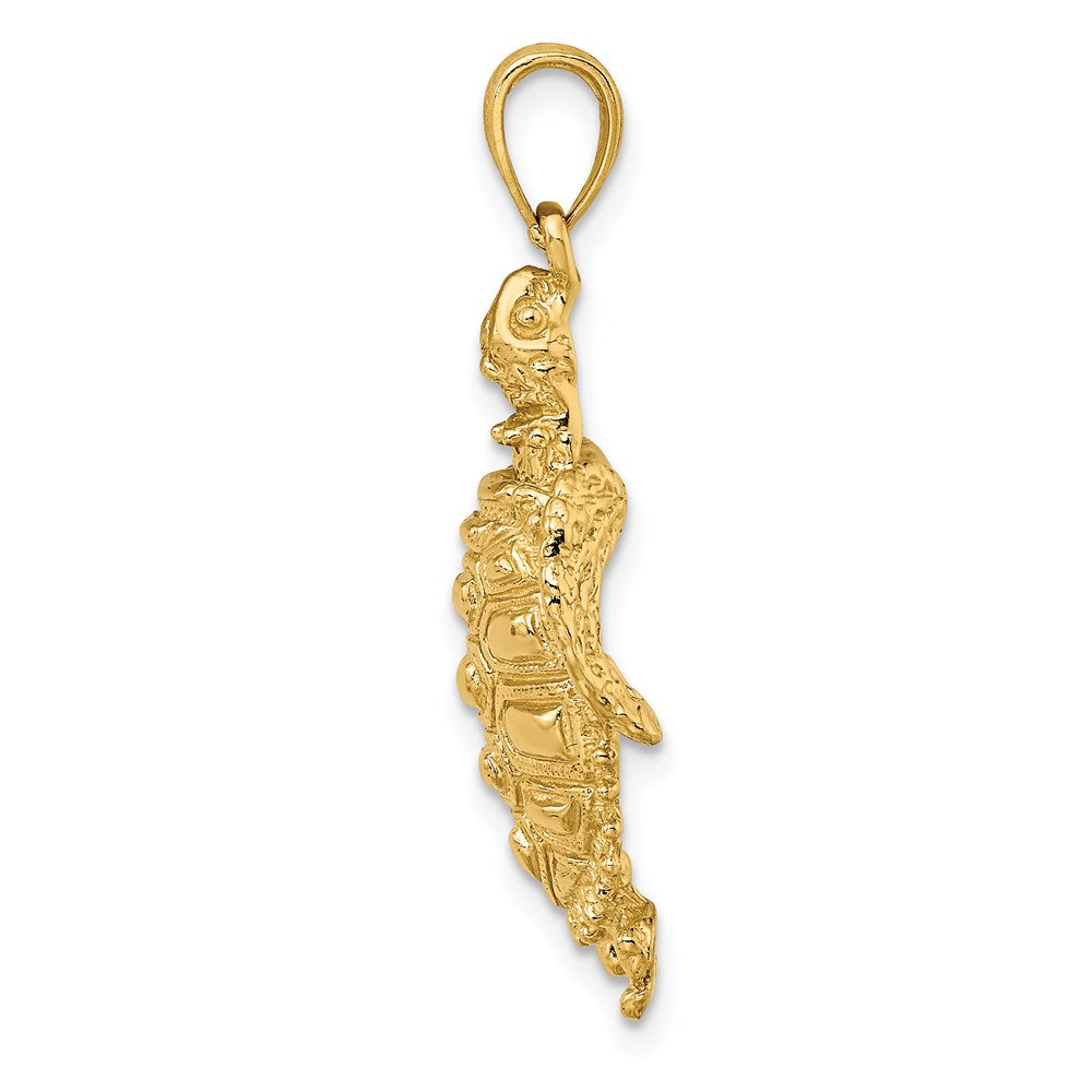 14K Gelbgold Charm Meeresschildkröte mit stacheligem Panzer