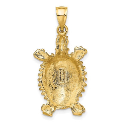 14 Karat Gelbgold Landschildkröten-Charm
