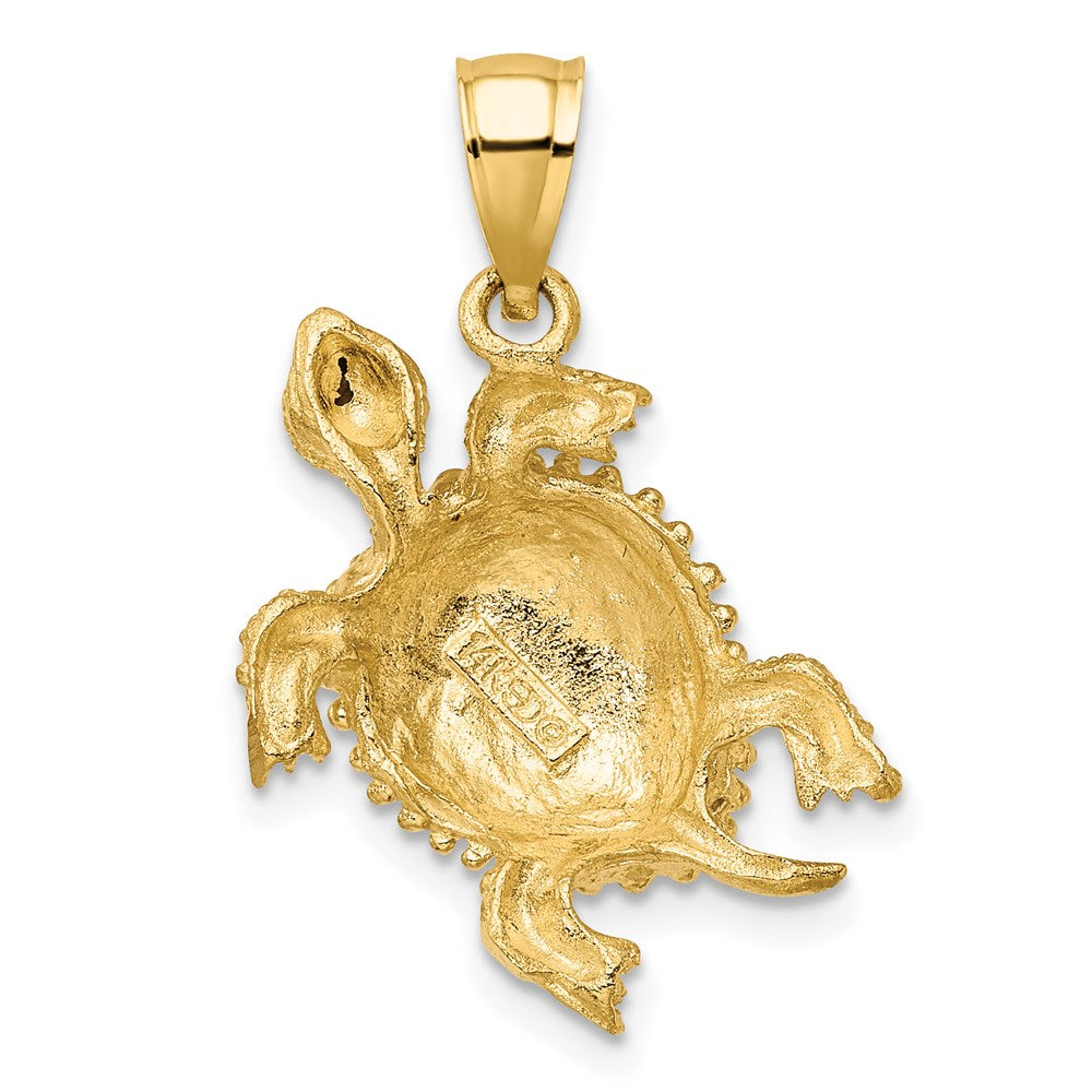 14 Karat Gelbgold Meeresschildkröten-Charm mit Schwanz