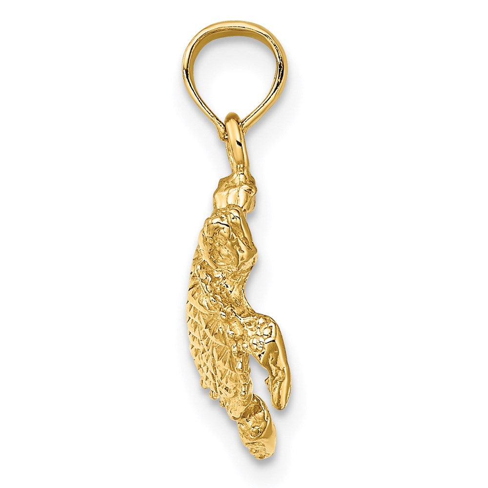 14K Gelbgold Meer Schildkröte mit Schwanz Charm