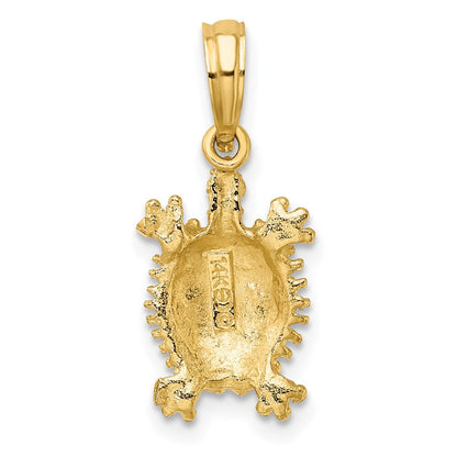 14K Gelbgold Land Schildkröte Charm