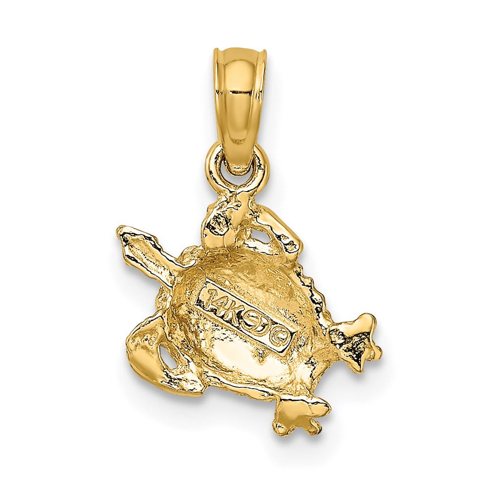 14K Gelbgold Strukturiert Meer Schildkröte Charm