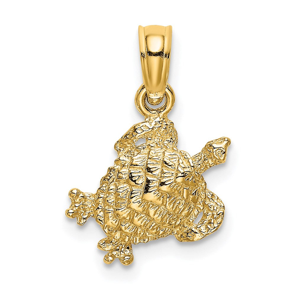 14K Gelbgold Strukturiert Meer Schildkröte Charm
