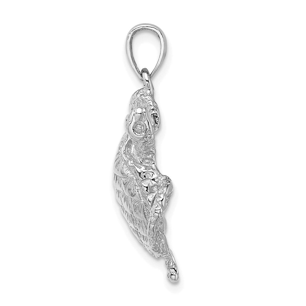 14K Weißgold Charm Schildkröte strukturiert
