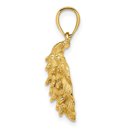 14K Gelbgold Charm Austernschale strukturiert