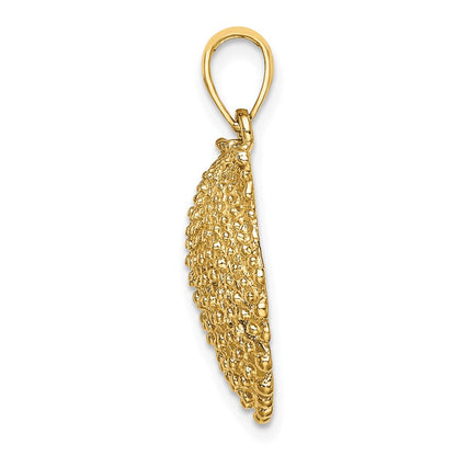 14K Gelbgold Charm mit strukturierter Muschelschale