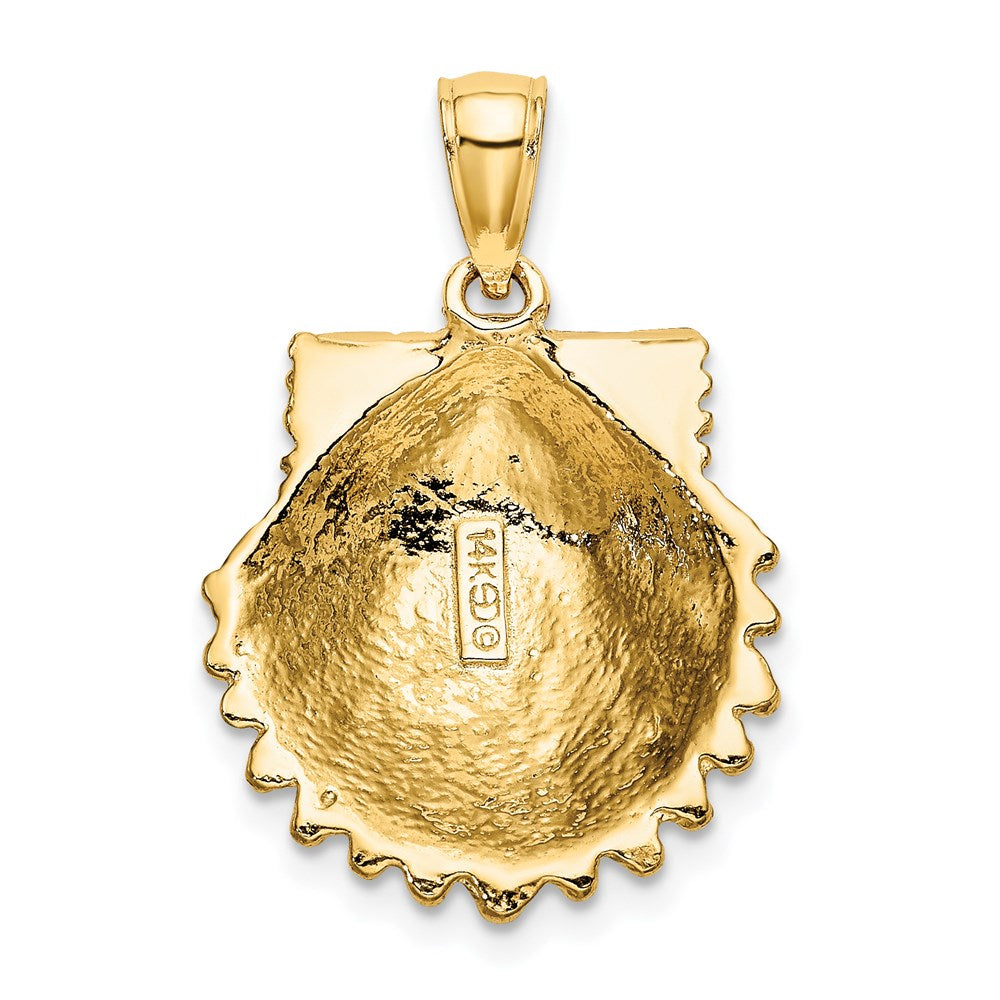 14K Gelbgold Charm mit strukturierter Muschelschale