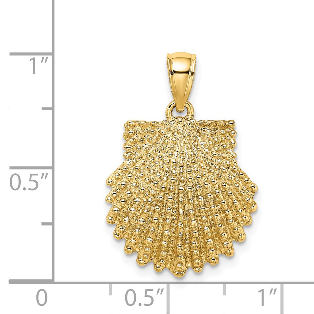 14K Gelbgold Charm mit strukturierter Muschelschale